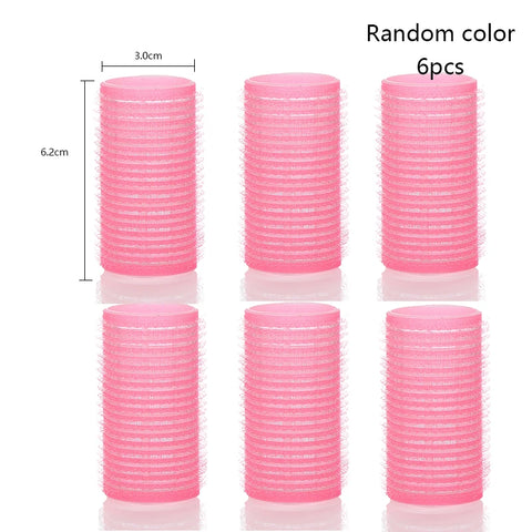 6pcs Self-Grip Hair Rollers Heatless Hair Curler No Heat Hair Bangs Volume Self-adhesive Hook&Loop DIY Hair Curler Styling Tools
