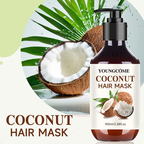 Coconut Keratin Hair Mask Improve Dryness Frizzy Enhance Collagen Moisturizing Hair Straighten Dye Perm Hair Damage Repair Cream