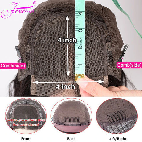 Jessenia Glueless Wig Human Hair Ready To Wear Kinky Curly Bob Wigs For Women Deep Curl Bob Wig 100% Human Hair Wigs PreCut Lace
