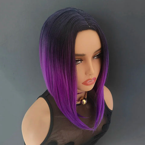 Mixed Colors Body Wave Purple，Synthetic Hair Wigs for Women for Halloween, Christmas, cosplay