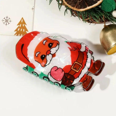 1/2Pcs Acrylic Christmas Hair Claw Clips for Women, Gingerbread Man Design Hair Jaw Clips Hair Accessories Holiday Gift Hair Pin
