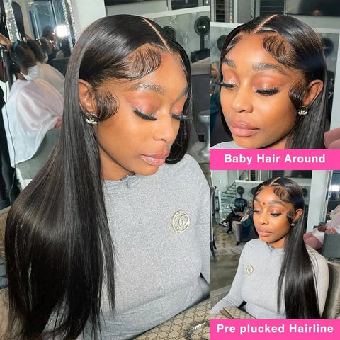100% Human Hair Wigs Bone Straight 13x4 13x6 HD Lace Front Wig 5x5 Glueless Lace Frontal Wigs Pre Plucked For Women 30 34 Inch