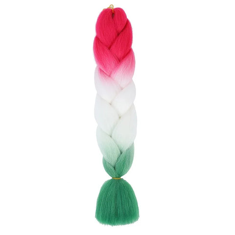 24Inch Synthetic Ombre Rainbow Mixed Colors Long Straight Box Jumbo Braids Hairpiece Crochet Hair for Women