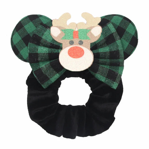Disney Christmas Day Scrunchies Haarband Vrouwen Elastische Paardenstaart Houder Meisjes Pailletten Strik Kids Haaraccessoires