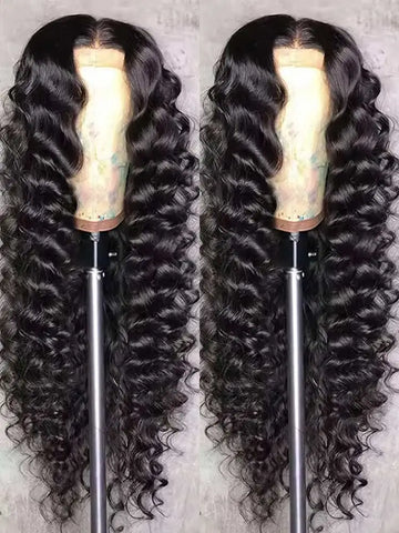 40 42 Inch HD Loose Deep Wave 13x6 Lace Front Human Hair Wigs Brazilian Curly Water Wavy 13x4 Lace Frontal Wigs For Women 250%
