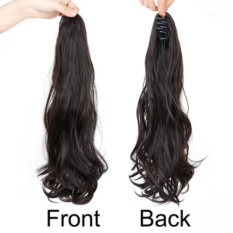 Synthetic Long Curly Ponytail Hair Extension Accessories Claw Clip Black Brown Hair Ponytail Wigs for Women