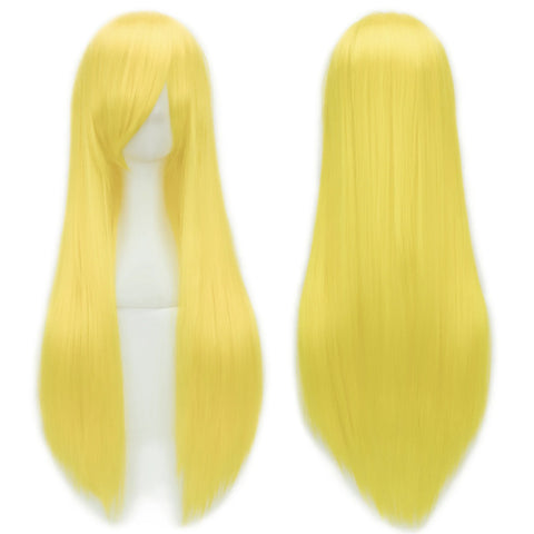 Soowee Long Synthetic Hair White Purple Cosplay Wigs Party Black Hair Straight Wig Hairpiece for Women