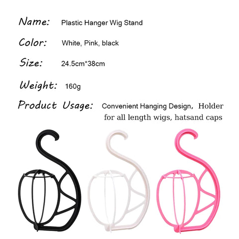 Hanger Wig Head Stand For Multiple Wigs Black Pink White Wig Holder Hat Wigs Dryer Display Styling Tools Hair Storage Rack