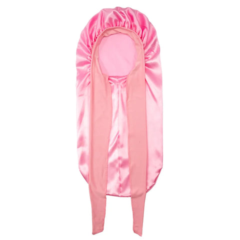 Extra Large Hair Long Silk Bonnet Cap With Elastic Satin Hair Band Comfortable Head Cover Night Sleep Hat For Sleeping Shower