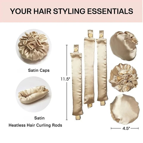 1PCS Heatless Curling Rod Headband Soft Hair Curlers No Heat Silk Curls Lazy Hair Rollers Sleeping Curler with Cap Styling Tools