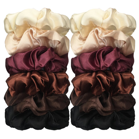 12/18/20PCS Satin Colorful Intestine Hair Band Hair Accessories hair scrunchies Headwear For Ponytail Cute Causal Women