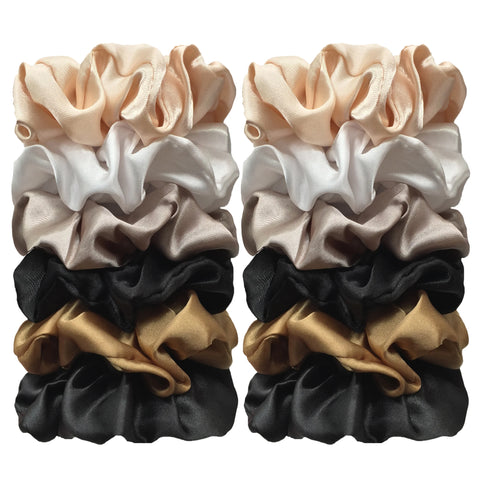 12/18/20PCS Satin Colorful Intestine Hair Band Hair Accessories hair scrunchies Headwear For Ponytail Cute Causal Women