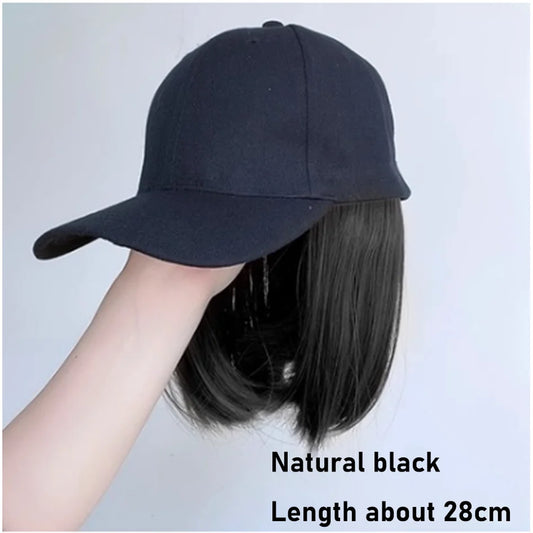 synthetic 30/40cm45cm wig baseball cap long straight hair wig duck tongue cap bobble head curly hair ponytail bob Christmas gift