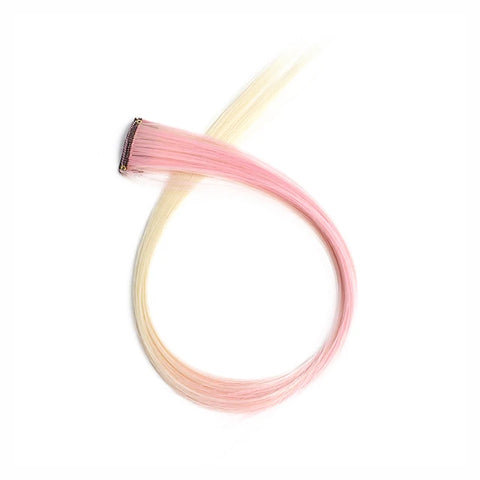 5PCS 22Inch Synthetic Long Straight Hair Clips Rainbow Hair Extension Colored Red Green Blue Hairpiece for Women