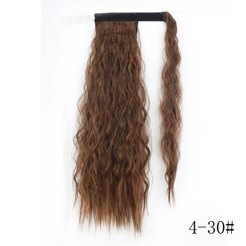 LISI GIRL Synthetic Hair 22''34'' Long Straight Ponytail Wrap Around Ponytail Clip in Hair Extensions Black Hairpiece Headwear