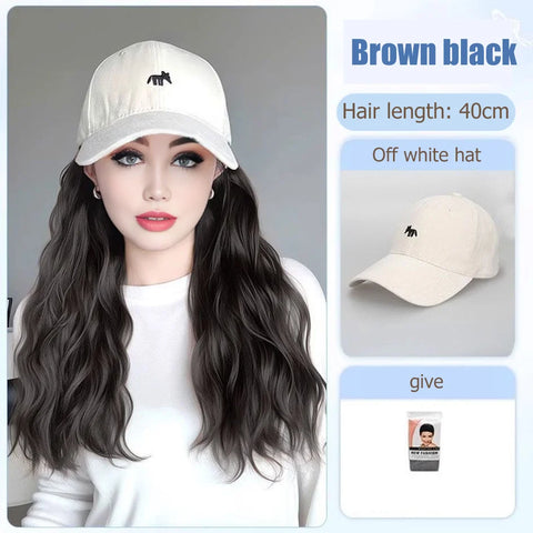 Synthetic12/16/18inch duckweave cap straight hair inward wig baseball capwater wave wig extensions ponytail daily Christmas