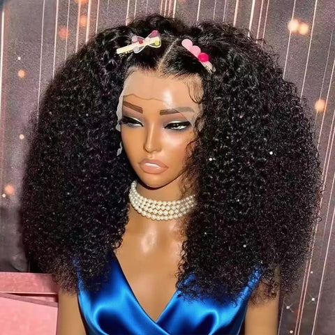 Short Curly Bob Wigs Human Hair 250% Glueless Brazilian Closure Frontal Wigs Without Glue Pre Cut Lace Wigs For Women On Sale