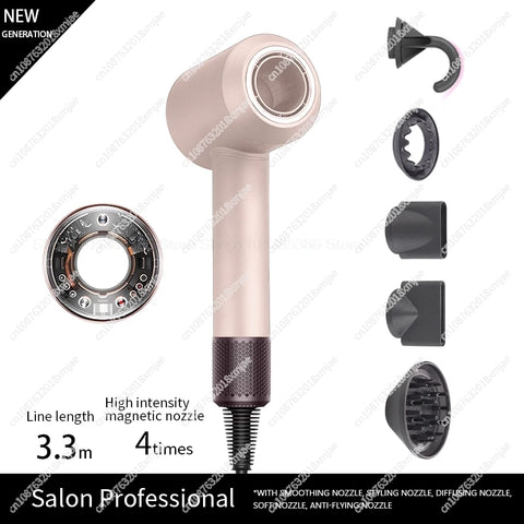 Professinal Leafless Hair Dryer 220V Negative Ion Quick Dry Home Powerful Constant Flyaway Attachment Anion Electric Hair Dryer