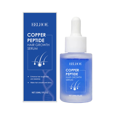 EELHOE 30ml Copper Peptide Hair Serum Strengthening Hair Roots Repair Hairs Damage Essence Nourish Smoother Hair Loss Growth Oil