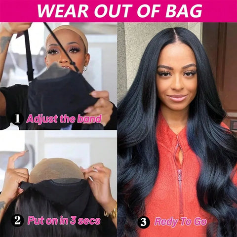 40 Inch Wear & Go Glueless Wigs Human Hair Pre Plucked 13x4 13x6 5x5 Glueless Body Wave Wig Pre Cut Lace No Glue For Women