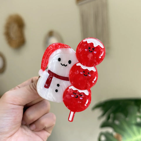 Muweordy NEW Christmas Hair Claw Snowman Snowflake Party Gift Eco-Friendly Acetate Claw Clips Fashion Hair Accessories for Women
