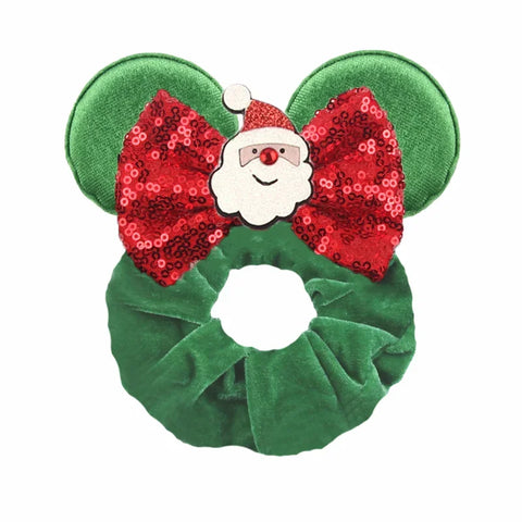 Disney Christmas Day Scrunchies Haarband Vrouwen Elastische Paardenstaart Houder Meisjes Pailletten Strik Kids Haaraccessoires