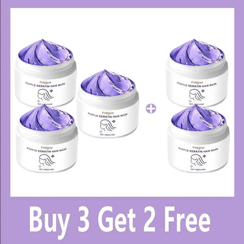 Purple Keratin Hair Care Mask Treatment Hairs Conditioner Hair Essential Oil Nourishing for Dry Damaged Smoothing Hair Care