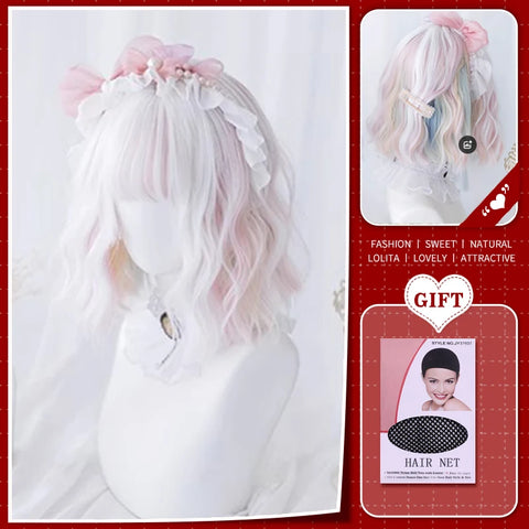 WTB Synthetic Long Straight Hair Black Lolita Wigs with Bangs for Women Fashion Female Cosplay Party Christmas Wigs Multicolor
