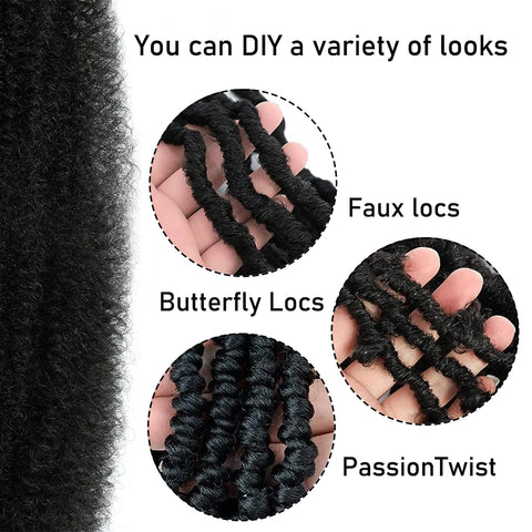 1/3/6 Packs Pre-Separated Springy Afro Twist Hair 12 Inch Synthetic Marley Twist Braiding Hair for Black Women