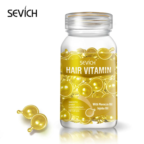 30Pcs Anti Hair Loss Hair Vitamin Capsule Oil Keratin Complex Oil Smooth Silky Hair Serum Hair Mask Repair Frizz Damaged Sevich