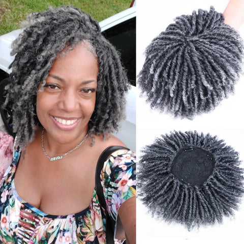 Synthetic Dreadlock Hair Toppers Wig with Clips in Faux Locs Braided Half Wigs Short Locks Hair Toupee for Women and Men