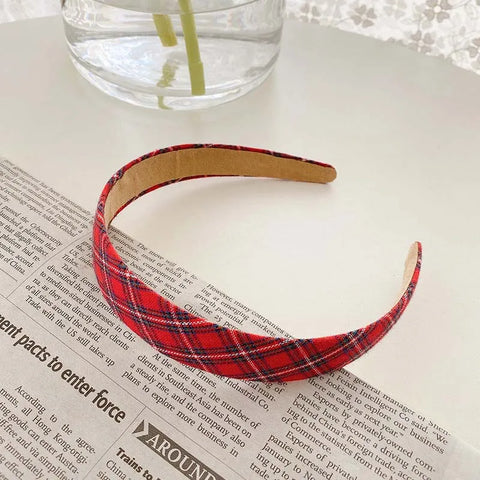 New Vintage Red Womens Headband Woolen Velvet Hair Band Headwear Girl Side Sponge Hair Hoop Christmas Day Hair Accessories