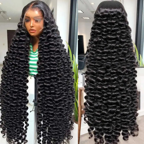 Curly Deep Wave 13x4 13x6 HD Lace Front Wig Pre Plucked 200% Density Water Wave 5x5 Glueless Wigs Human Hair For Black Women
