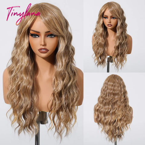 Long Curly Green Wave Synthetic Wigs with Bangs for Women Christmas Grass Green Cosplay Wigs Daily Natural Hair Heat Resistant