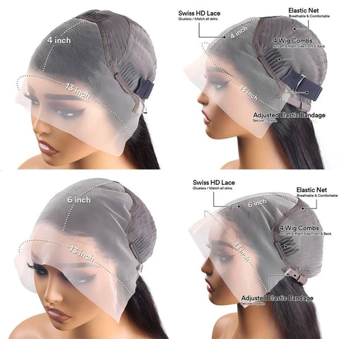 Loose Waves Wig Human Hair Curly Body Wave Human Hair Wigs 13x6 Hd Lace Frontal Wig 250 Density Brazilian With Bleached Knots