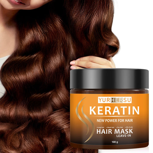 Keratin hair mask provides deep conditioning, is easily absorbed, and improves hair texture and frizz.