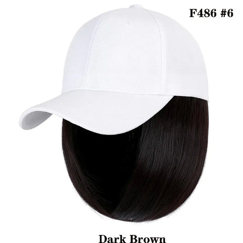 Cap Synthetic Wig Hair Extensions Hair Wigs For Women Short Straight Bob  Adjustable Hip Hop Baseball Cap economic Vertical wigs