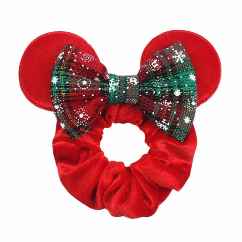 Disney Christmas Day Scrunchies Haarband Vrouwen Elastische Paardenstaart Houder Meisjes Pailletten Strik Kids Haaraccessoires