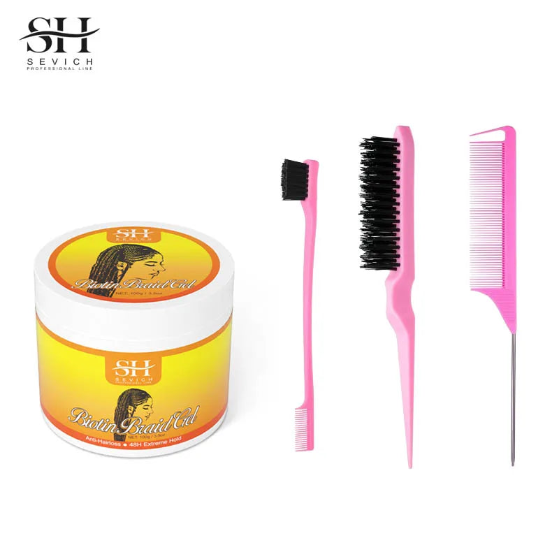 100g Hair Braiding Gel Styling Waxes Cream Edges Braid Wax Twist Strong Hold Pomade Anti-Frizz Hair Care Dreadlocks Styling Wax