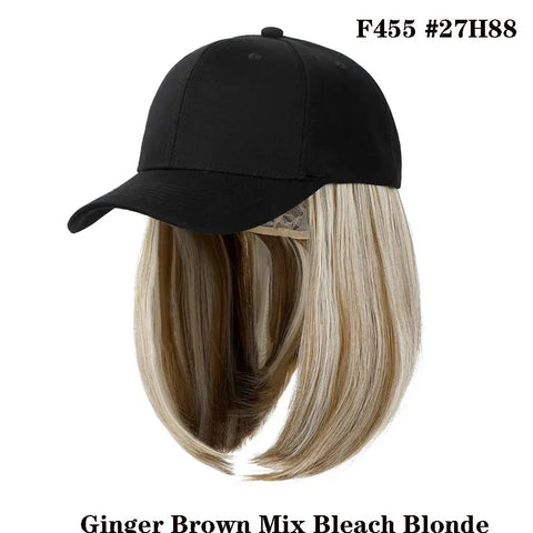 Cap Synthetic Wig Hair Extensions Hair Wigs For Women Short Straight Bob  Adjustable Hip Hop Baseball Cap economic Vertical wigs