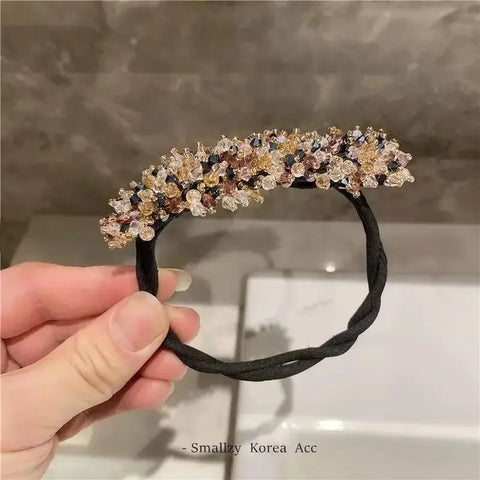 Crystal Magic Bun Maker Elegant Hairbands Donut Hairpin Hair Bands Fashion Girl Women Diy Hair Styling Headband Tool Accessories