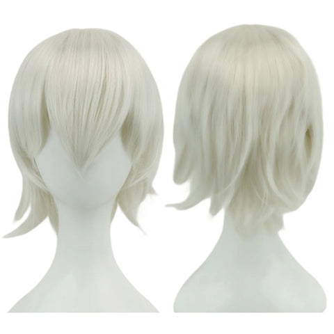 Synthetic Unisex 12 Inches Short Cosplay Hair Party BOB Wigs with Bangs Pink Blonde Orange Halloween Costume Lolita Wig
