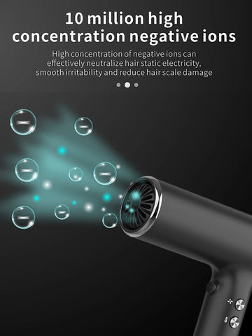 Professional Hair Dryer Hot and Cold Strong Wind High Speed BLDC Motor Negative Ions Blow Dryer Reduce Damage Hair Care Dryer