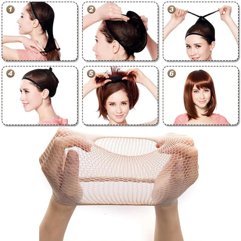 2 Pieces Hair Nets Open/Close Ended Wig Cap Mesh Stocking Caps Weaving Wig Hairnet for Women