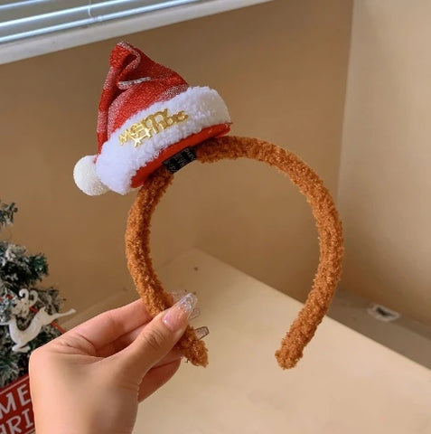 Christmas Hairpin Cute Christmas Hair Accessories Female Plush Bow Autumn And Winter Wash Christmas Hairband Jewelry