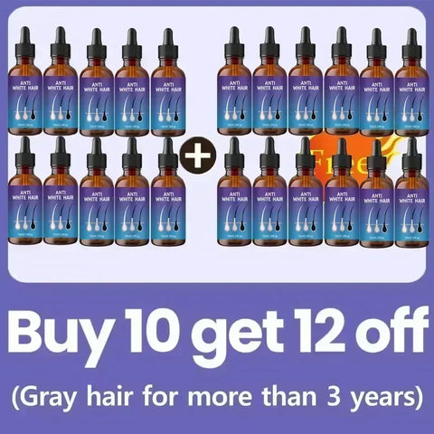 Gray to Black Hair Transformation Promote growth Anti white hair serum Reverses Graying Nourishes Scalp & Follicles