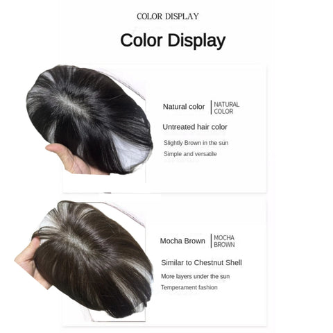 Ultra-Thin Mesh Hair Toppers 7x11cm Clip-In Fringe Bangs Hairpiece for Women Fluffy Real Hair Increase Volume Cover White Hair