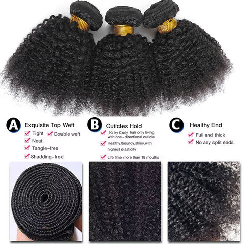 4C Afro Kinky Curly Virgin Human Hair Weft Different Brazilian Human Hair Extensions Weave Bundles Weaving African Black Women