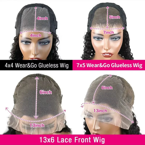 250% Kinky Curly 13x6 HD Lace Frontal Wig Wear Go Glueless Wig Afro Curly Human Hair Wigs 7x5 HD Transparent Lace Closure Wig