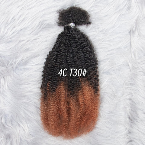 4A 4B 4C Afro Kinky Curly Virgin Human Hair 16Inch Brazilian Human Hair Extensions Weave Bundles No Weft Weaving for Black Women